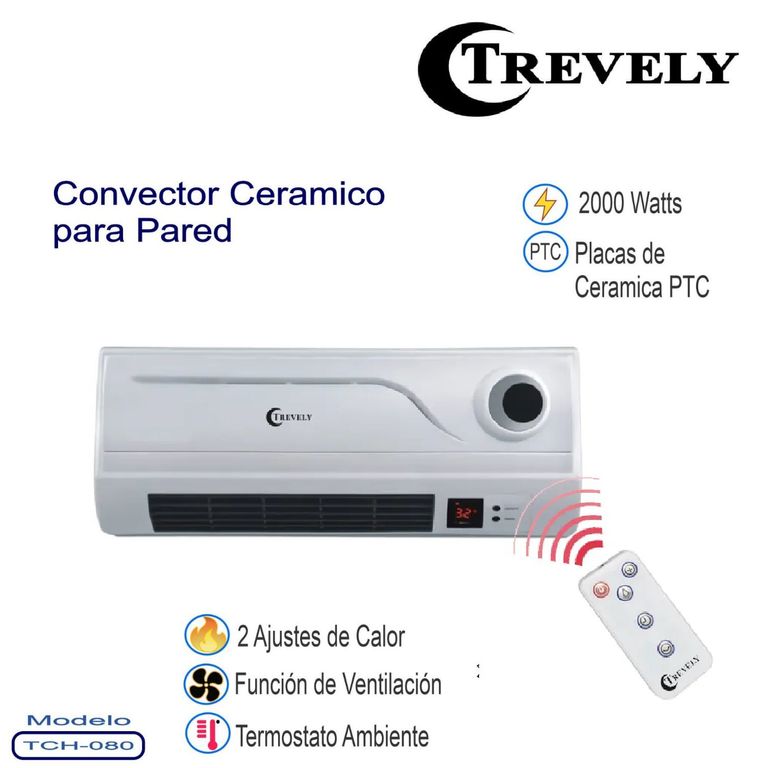 Calentador Ceramico Pared Control Remoto
