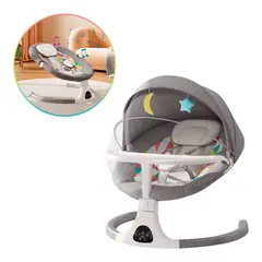 BUYPAL - Mecedora para Bebe Electrica Bluetooth Mosquitero Gris