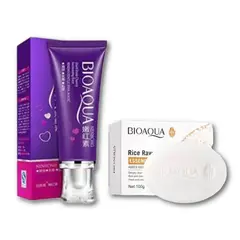 BIOAQUA - CREMA BLANQUEADORA ZONAS + JABON ACLARANTE DE ARROZ