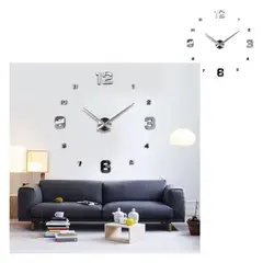 GENERICO - Reloj Gigante Adhesivo para Pared Plata