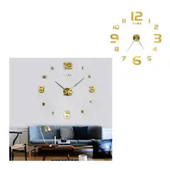 GENERICO - Reloj Dorado con Adhesivo para Pared