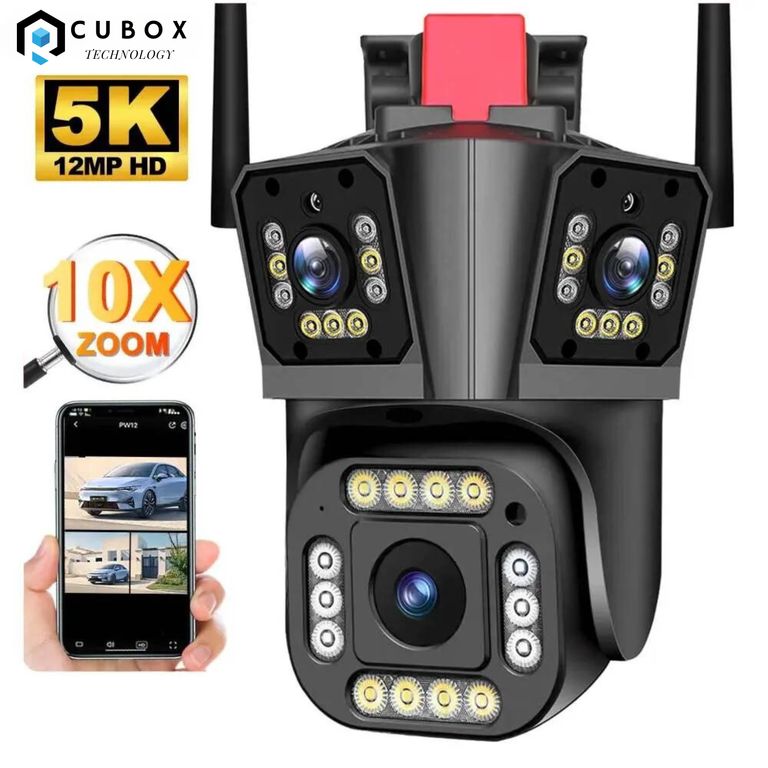 Camara Ip Wifi PTZ Triple Lente 360 Exterior Sirenas Alarma