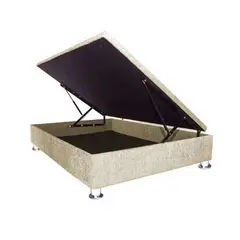 MUEBLES MACRUMO - Box Espacio Tarima reforzado 2 Plz + Tela ALPHA (Color Beige)