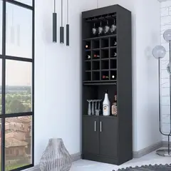 VENTITAS HOME - Mueble de Bar Paulo Color Negro