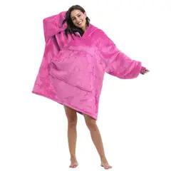 OEM - POLERÓN CALENTADOR ADULTO HUGGLE HODDIE- FUCSIA- OVERSIZE