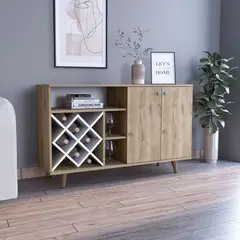 VENTITAS HOME - Mueble de Bar Brunnete Color Duna y Blanco