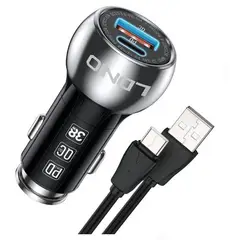 LDNIO - Cargador de Carro 30 Usb 38W + Cable Usb A Tipo C