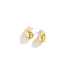 GENERICO - Aretes gota con tuercas dorado talla L
