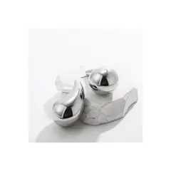 GENERICO - Aretes gota con tuercas plateado talla L