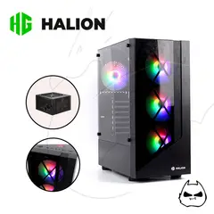 HALION - Case Gamer Dragon CR15 Black 500W 4X12 Rainbow Vidrio