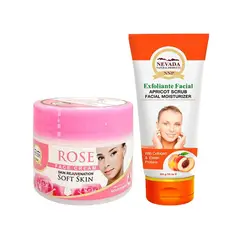 NEVADA NATURAL PRODUCTS - Crema facial extracto de Rosa + Exfoliante de Albaricoque