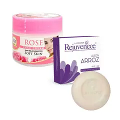 NEVADA NATURAL PRODUCTS - Crema facial extracto de Rosa + Jabón Plus con Arroz & AH