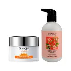 BIOAQUA - Crema Facial Hidratante Vitamina C + Locion Corporal Passion