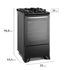 ELECTROLUX - Cocina 4 Quemadores Negro con Mesa de Vidrio FE4GP -