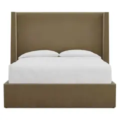 GENERICO - Cama Tapizada Lisa Camel 1.5 Plz