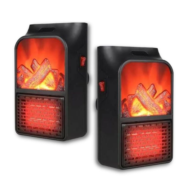 2 Mini Calefactor Chimenea 1000W Eléctrico Portátil