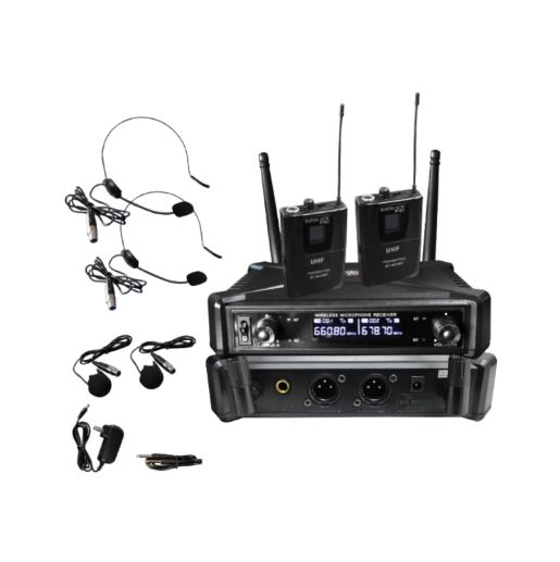 Micrófono Inalámbrico UHF 2 Vinchas Y 2 Solaperos BT-M43BP