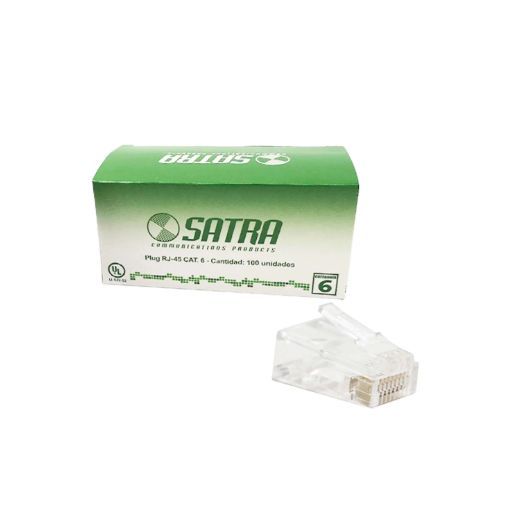 Conector Plug RJ45 Cat 6 X 100 Und