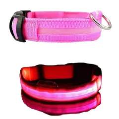 GENERICO - COLLARES PARA MASCOTAS CON LUCES LED - ROSADO
