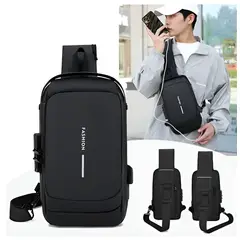 GENERICO - Mochila Morral Bandolera Juvenil - Antirrobo con Usb Impermeable