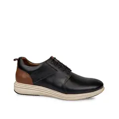 VIALE - Zapato Derby Casual ADRIANO-012 Negro Homme Cuero