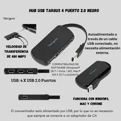 TARGUS - Hub Usb 4 port 2.0 negro