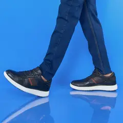 VIALE - Zapatilla Casual RICARDO-031 Negro Homme Cuero