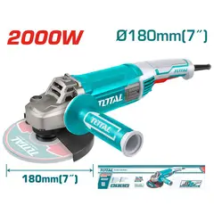 TOTAL TOOLS - AMOLADORA ANGULAR 7" 2000W 180MM M14 INDUSTRIAL TG12018026 TOTAL
