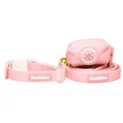 BUDDIES - Collar y correa 152cm Mascotas Rosado M y L