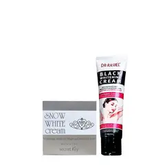 SECRET KEY - 1 Crema Snow White 50 Gr+1 Crema Blanqueadora Corporal Dr Rashel 100Gr