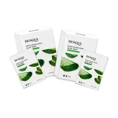 BIOAQUA - Mascarilla Facial Hidratante De Aloe 10Pcs 25Gr 2 Unidades