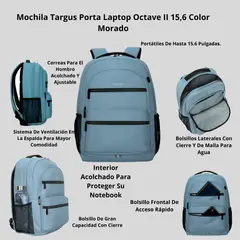 TARGUS - Mochila Porta Laptop 15,6 Color Celeste
