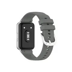 GENERICO - Correa De Silicona para Samsung Galaxy Fit 3 con Hebilla - Gris