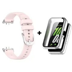 GENERICO - Correa De Silicona Nude + Case Bumper Clear para Samsung Galaxy Fit 3