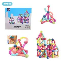 GENERICO - Juego Didáctico Bloques Magnéticos-128 Pcs