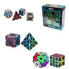 GENERICO - Set de Cubos Magicos Rubik 4 Cubos Carbon