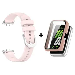 GENERICO - Correa de Silicona + Case Bumper para Samsung Galaxy Fit 3 - Nude