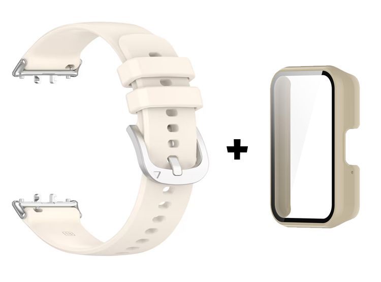 Correa de Silicona + Case Bumper para Samsung Galaxy Fit 3 - Beige