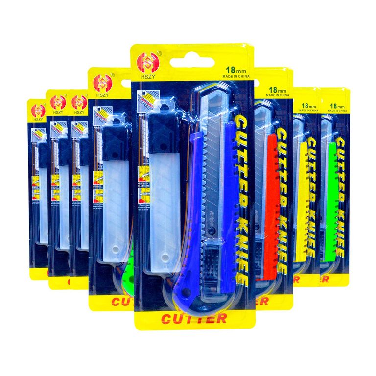 PACK DE 8 CUCHILLAS CUTTER 6'' + 3 HOJAS DE REPUESTO 18MM