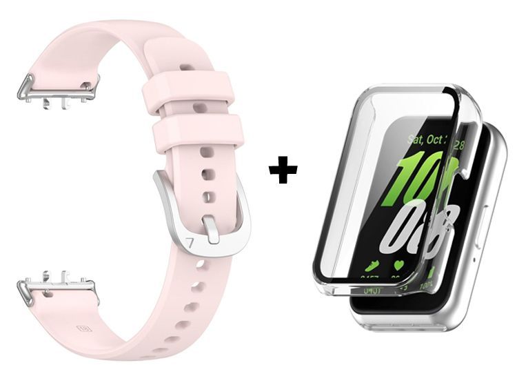 Correa de Silicona Nude + Case Bumper Plata para Samsung Galaxy Fit 3