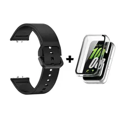 GENERICO - Correa de Silicona Negro + Case Bumper Clear para Samsung Galaxy Fit 3