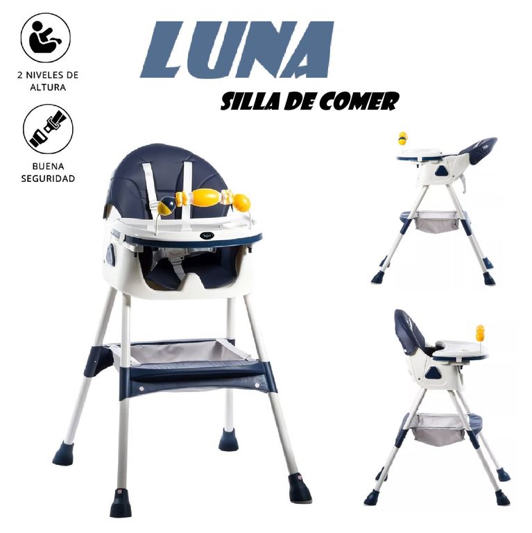 Silla de Comer Plegable Bandeja Didactica Luna- Azul