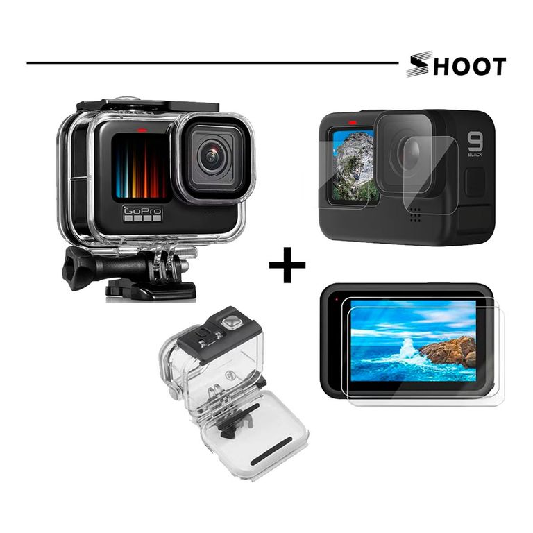 Case + Vidrio templado para GoPro Hero 12 11 10 9 black