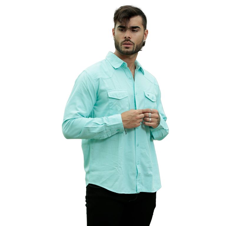 CAMISA PARA HOMBRE - RODRIGO SNAAX - CELESTE AQUA