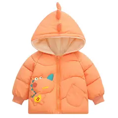 GENERICO - CASACA IMPERMEABLE DE NIÑO DINOSAURIO ANARANJADO