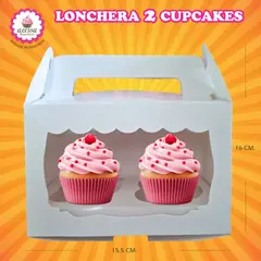 GENERICO - 100 Cajas Lonchera para 2 Cupcakes en Repostería