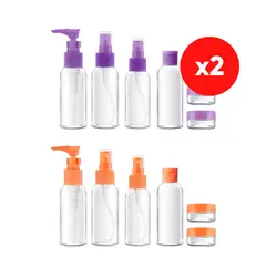 INSPIRA - Set de 12 Frascos Pulverizador Contenedor de Aseo para Viaje