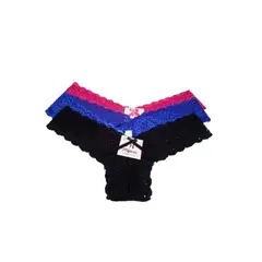 GENERICO - Trusas Encaje Dama L - 3 unidades.