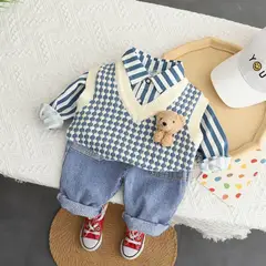 GENERICO - ROPA DE NIÑO OSITO ( Chaleco + pantalón + camisa )