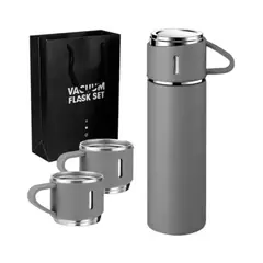 LH ELECTRONIC - Set de 3 Piezas Termo 500ml C/ Tazas de Acero